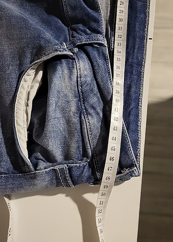 BUZ MAVİ DÜĞMESİZ FULL LİKRALI YÜKSEK BEL JEAN %98 PAMUK - Görsel 6