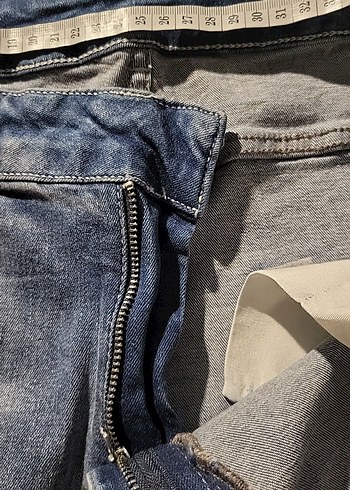 BUZ MAVİ DÜĞMESİZ FULL LİKRALI YÜKSEK BEL JEAN %98 PAMUK - Görsel 7