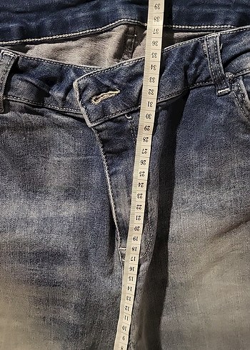 BUZ MAVİ DÜĞMESİZ FULL LİKRALI YÜKSEK BEL JEAN %98 PAMUK - Görsel 9