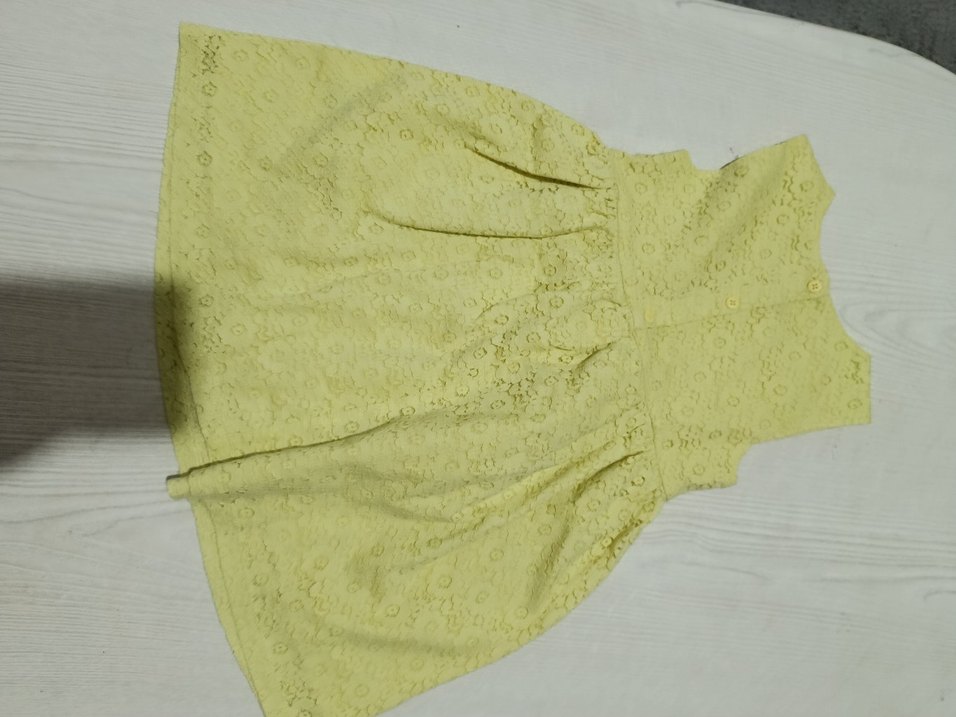 Sarı Kız Çocuk Fırfırlı Elbise - Görsel 3