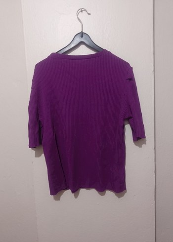 Mor Kısa Kollu Örme Kadın Kazak - Görsel 3