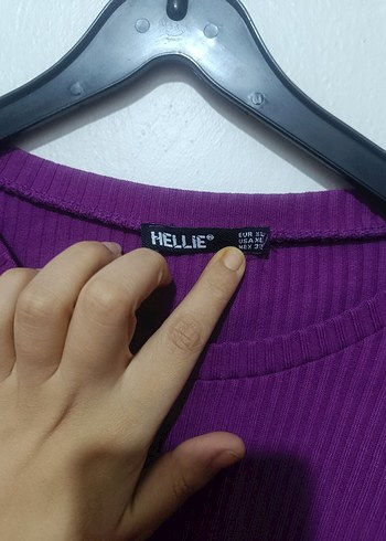 Mor Kısa Kollu Örme Kadın Kazak - Görsel 2