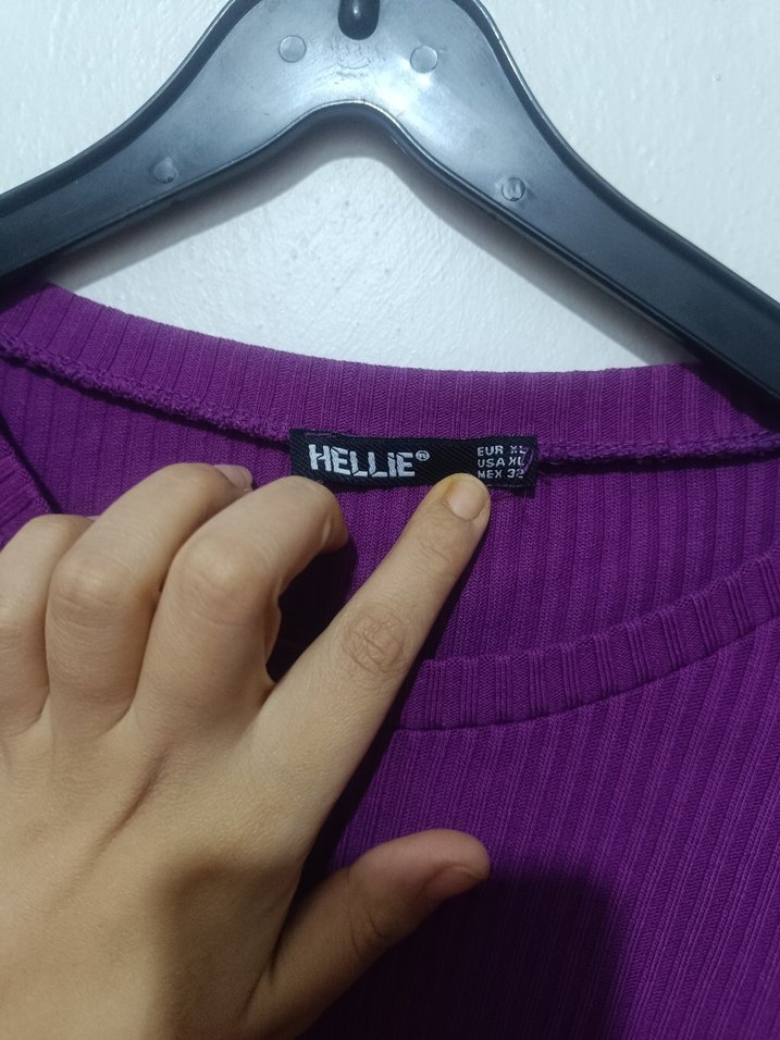 Mor Kısa Kollu Örme Kadın Kazak - Görsel 2