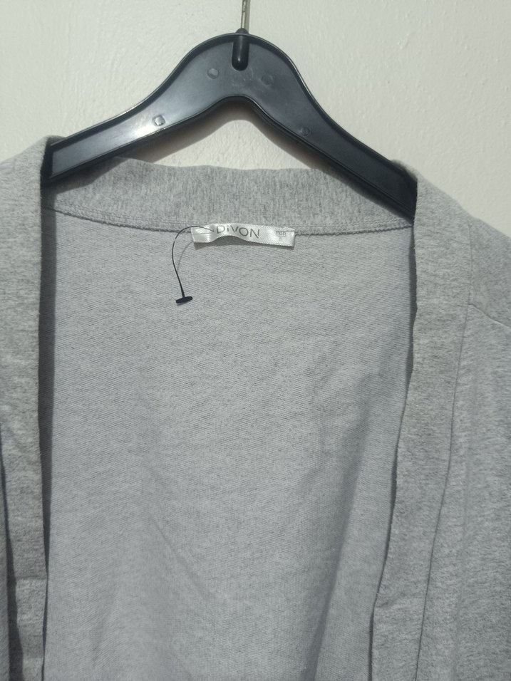 Gri Kadın Salaş Midi Hırka - Görsel 3