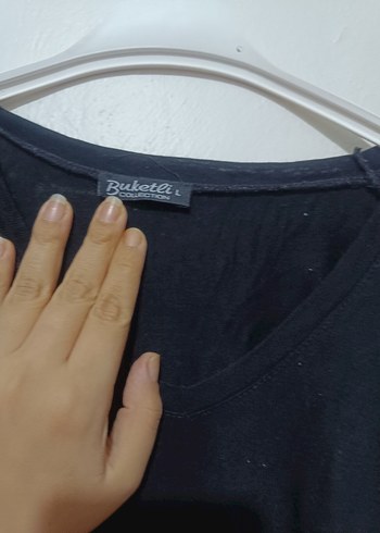 Örgü Detaylı Siyah Uzun Kollu Kadın Bluz - Görsel 3