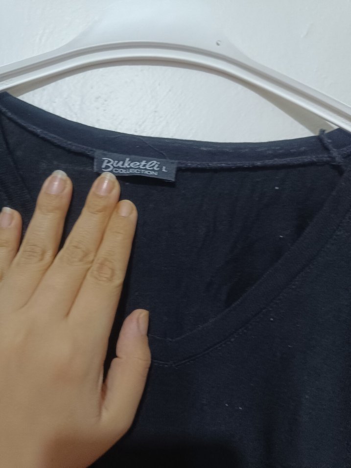 Örgü Detaylı Siyah Uzun Kollu Kadın Bluz - Görsel 3