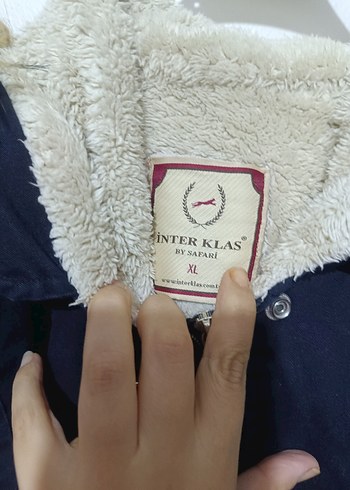 Kürk Detaylı Mavi Kapüşonlu Kot Ceket - Görsel 3