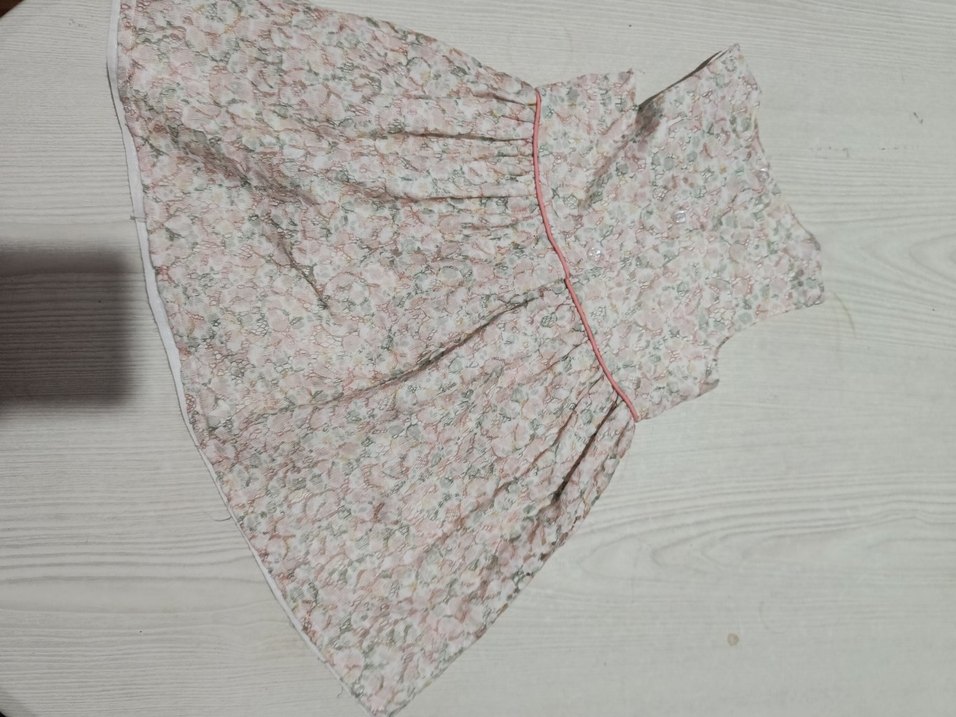 Kız Çocuk Bej Dantel Nakışlı Elbise - Görsel 2