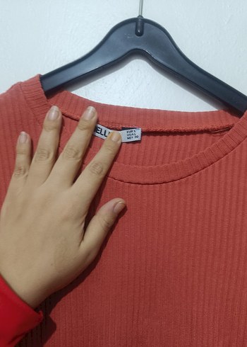 Kadın Kahverengi Kısa Kollu Triko - Görsel 3