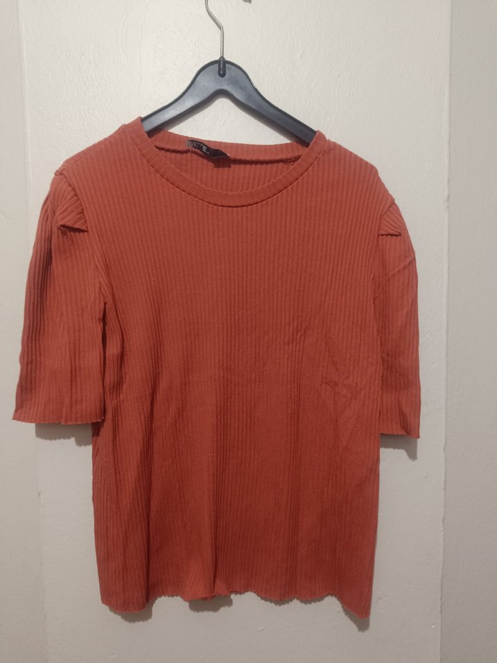 Kadın Kahverengi Kısa Kollu Triko - Görsel 2