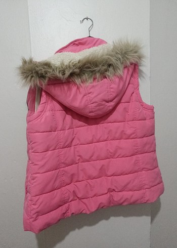 Pembe Kürklü Kadın Midi Yelek - Görsel 7