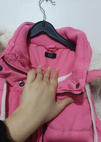 Pembe Kürklü Kadın Midi Yelek - Görsel 5