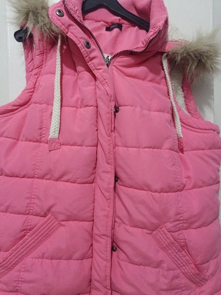 Pembe Kürklü Kadın Midi Yelek - Görsel 2