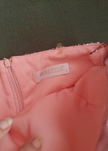 Pembe Uzun Drapeli Abiye Elbise - Görsel 3