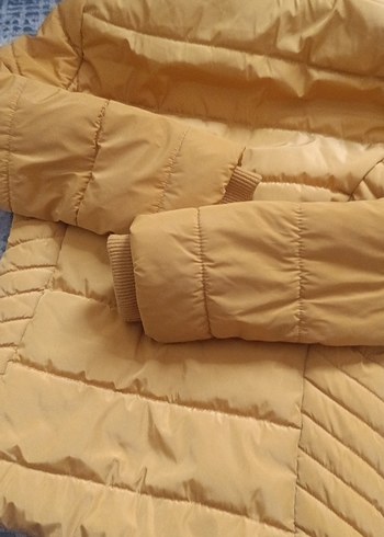 Sarı Kürklü Kadın Kışlık Mont - Görsel 3