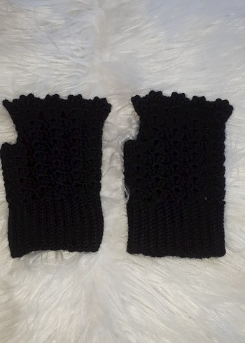 Siyah Örgü Kadın Eldivenleri - Görsel 2