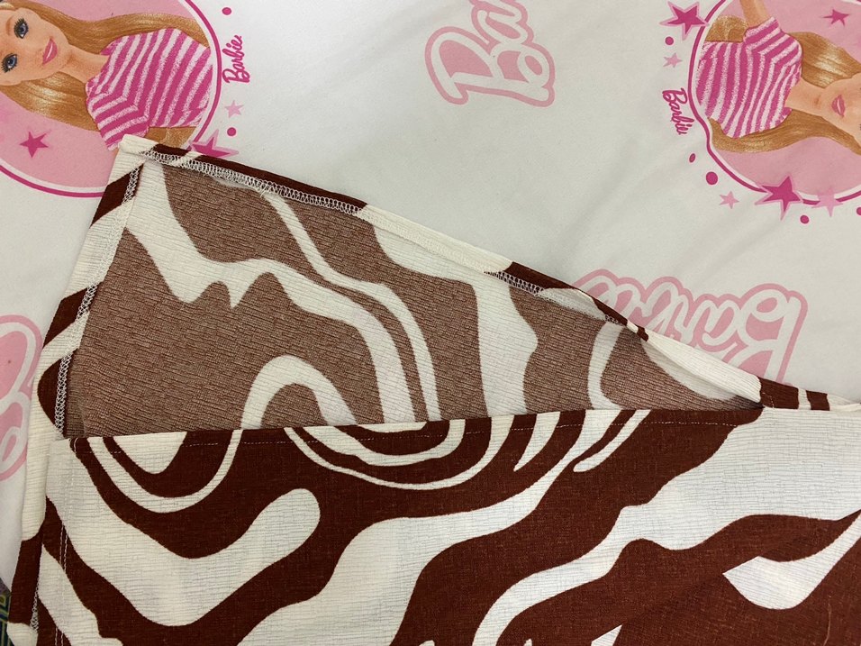 Kahverengi Zebra Desenli elbise - Görsel 3