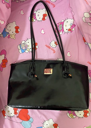 Parlak Siyah Deri Kadın Çantası - Görsel 4