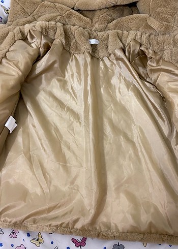 Kahverengi Kapüşonlu Kadın Peluş Ceket - Görsel 3