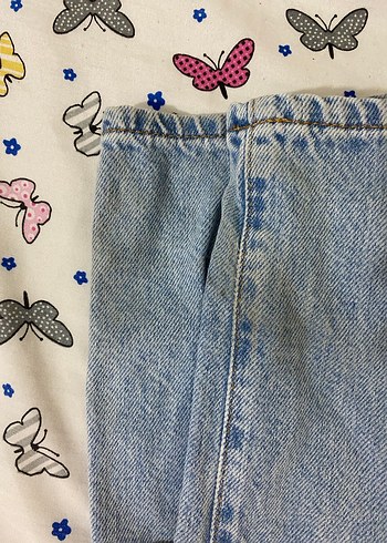 Mavi Yırtık Detaylı Bol Kesim Kadın Kot Pantolon - Görsel 5