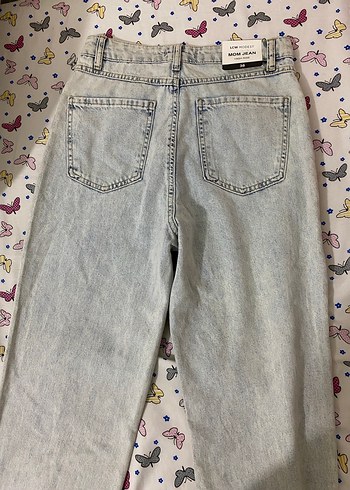 Düğmeli Gri Batik Desenli Midi Boy Denim Jean - Görsel 4