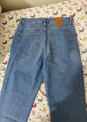 Düğmeli Mavi Kadın Denim Jean - Görsel 3