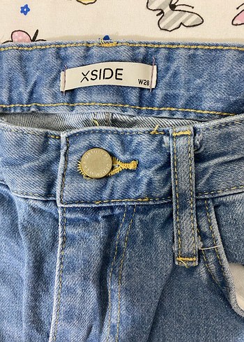 Düğmeli Mavi Kadın Denim Jean - Görsel 5