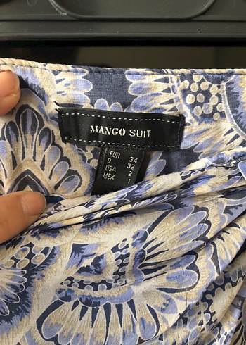 xs Beden Mavi Gri Drapeli mango etek