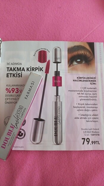  Beden Renk Maskara & Rimel Farmasi Double Lash Extend 