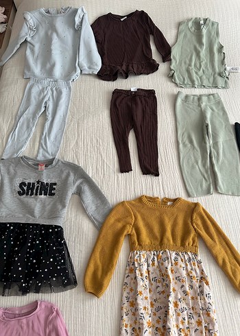 Kız Çocuk Gri Payetli Sweatshirt elbise& 3 takım 1 elbise &1 üst - Görsel 2