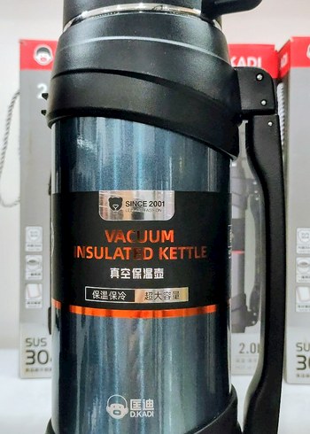 2 litre Gri Vakum İzoleli Termos Matara - Görsel 5