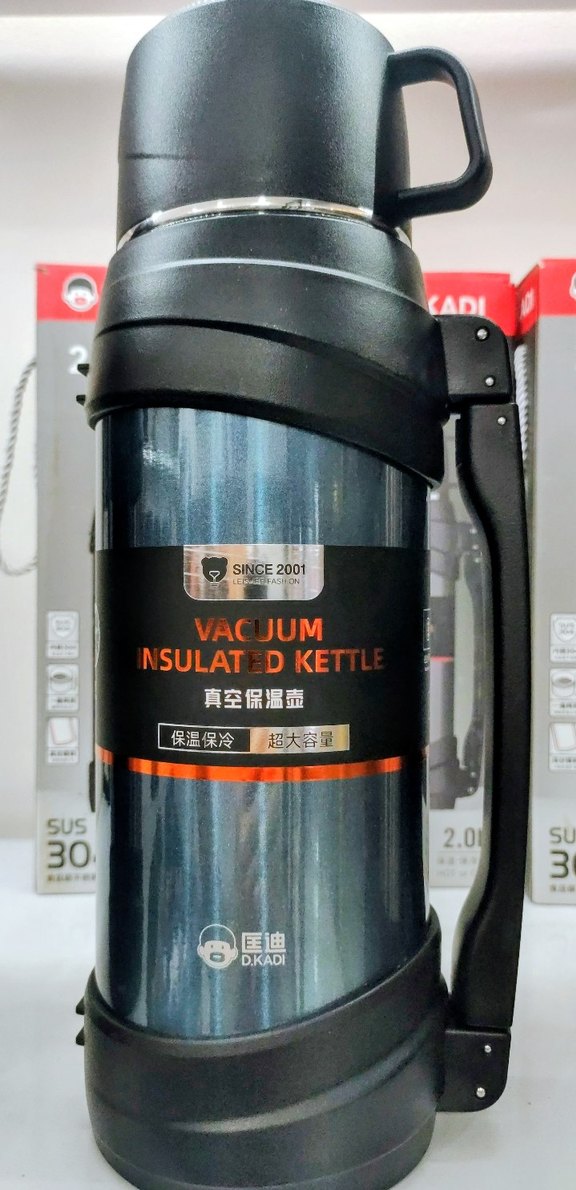 2 litre Gri Vakum İzoleli Termos Matara - Görsel 5