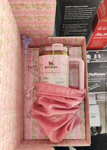 STANLEY TERMOS 1.18 LİTRE Çiçek Desenli Pembe Termos Bardak - Görsel 12