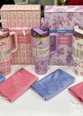 STANLEY TERMOS 1.18 LİTRE Çiçek Desenli Pembe Termos Bardak - Görsel 16