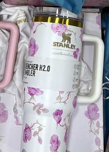 STANLEY TERMOS 1.18 LİTRE Çiçek Desenli Pembe Termos Bardak - Görsel 8