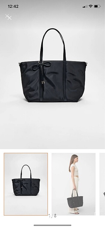 Stradivarius fiyonklu shopper çanta