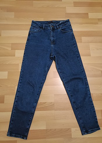 Lacivert Kadın Denim Pantolon Midi Boy - Görsel 2