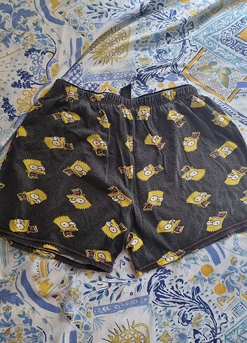 Diğer Bart Simpson Baskılı Pijama Şortu