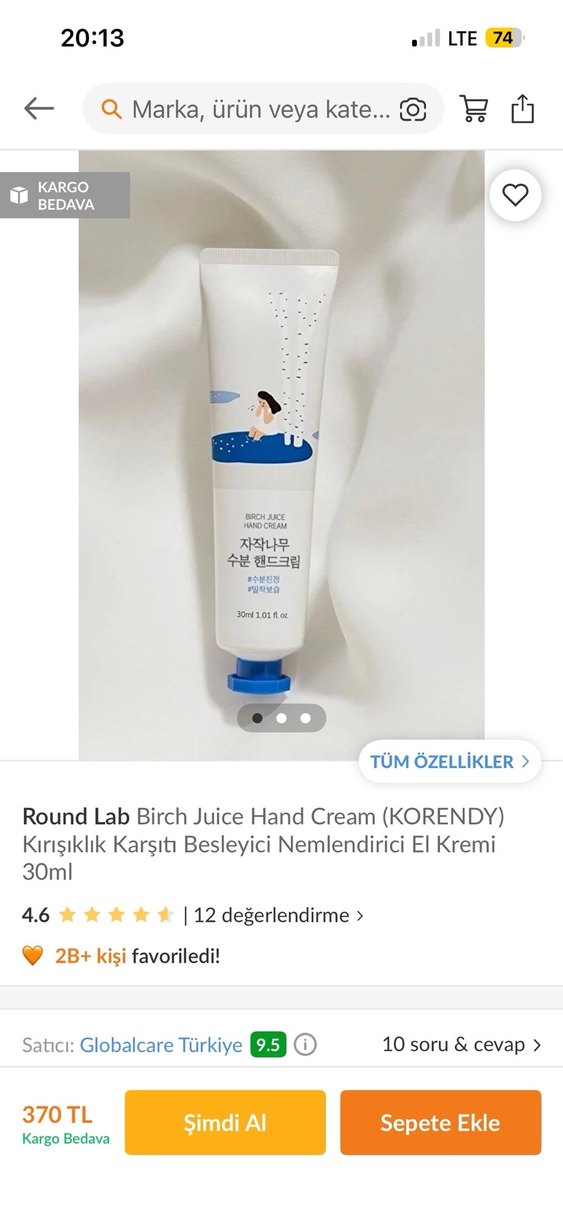 Round Lab Kırışıklık Karşıtı Nemlendirici El Kremi 30ml - Görsel 2