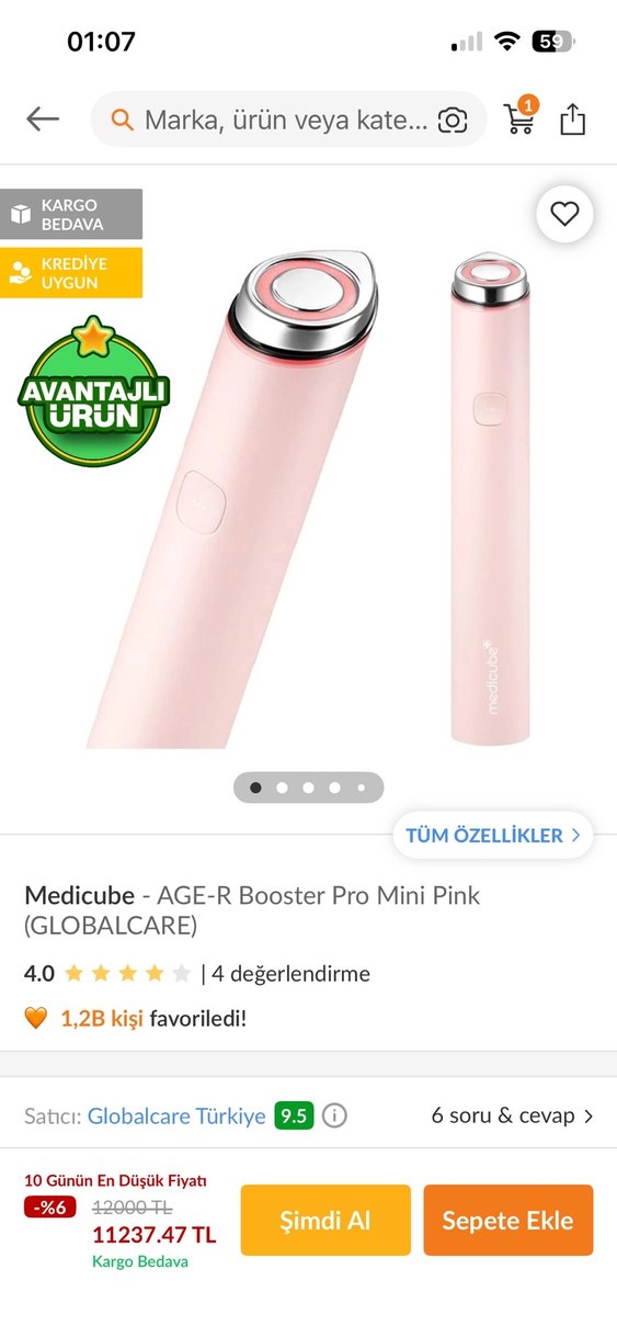 Medicube Age-R Booster Pro Mini Pink  Sıfır Jelatinli Orijinal - Görsel 3