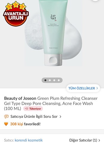 Beauty of Joseon Green Plum Refreshing Cleanser Acne Face Wash - Görsel 2