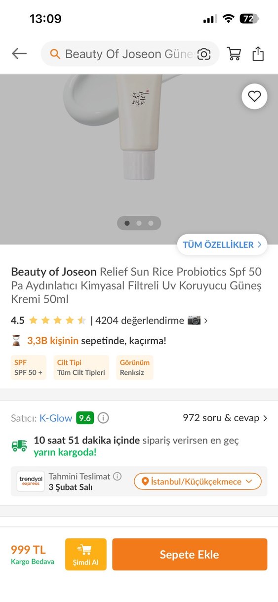 Beauty of Joseon relief Spf 50 Pa Uv Koruyucu Güneş Kremi 50ml - Görsel 5