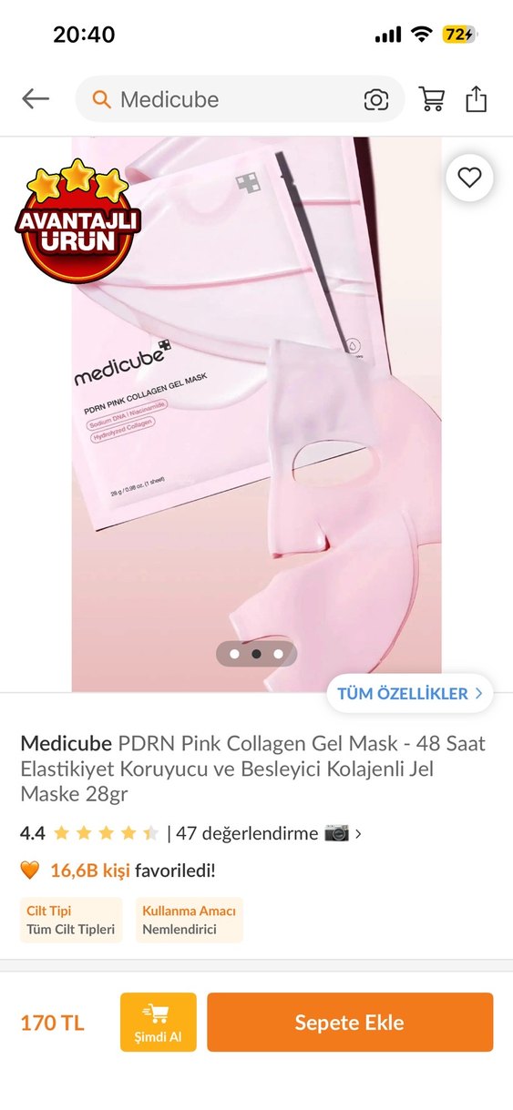 Medicube PDRN Pink Collagen Gel Mask  Kolajen Jel Maske (Tekli) - Görsel 2