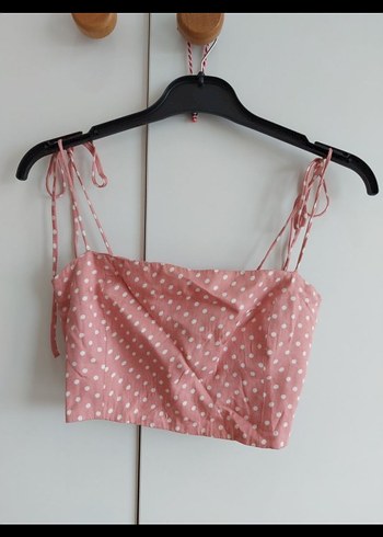 zara pembe Puantiyeli Mini Spor Büstiyer - Görsel 3