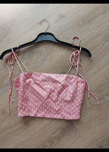 zara pembe Puantiyeli Mini Spor Büstiyer - Görsel 2