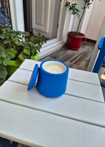 Beden mavi Renk Diger Mavi Mum ve Kapaklı Kutusu