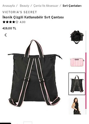 Beden Victoria Secret sırt çantası
