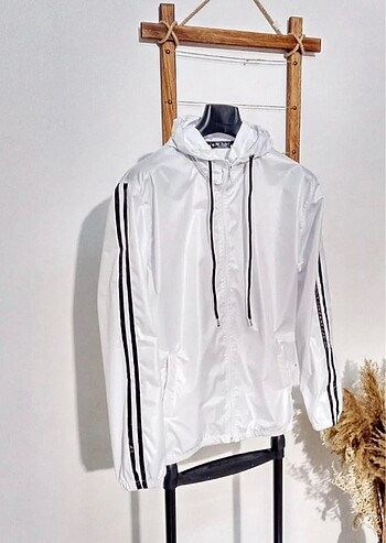 Siyah Beyaz Unisex Yağmurluk