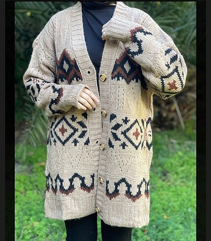 diğer Beden Kilim Desenli Hırka