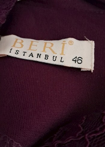 Bordo Düğmeli Uzun Kollu Nakışlı Kadın Elbise - Görsel 4